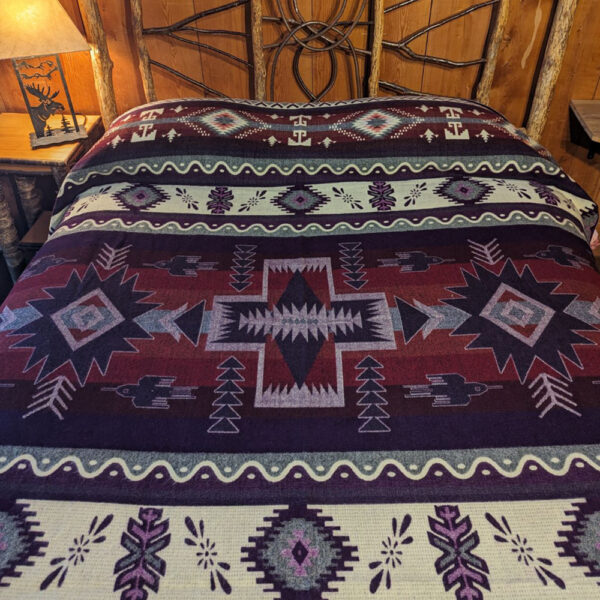 Aztec raven alpaca blanket in queen size